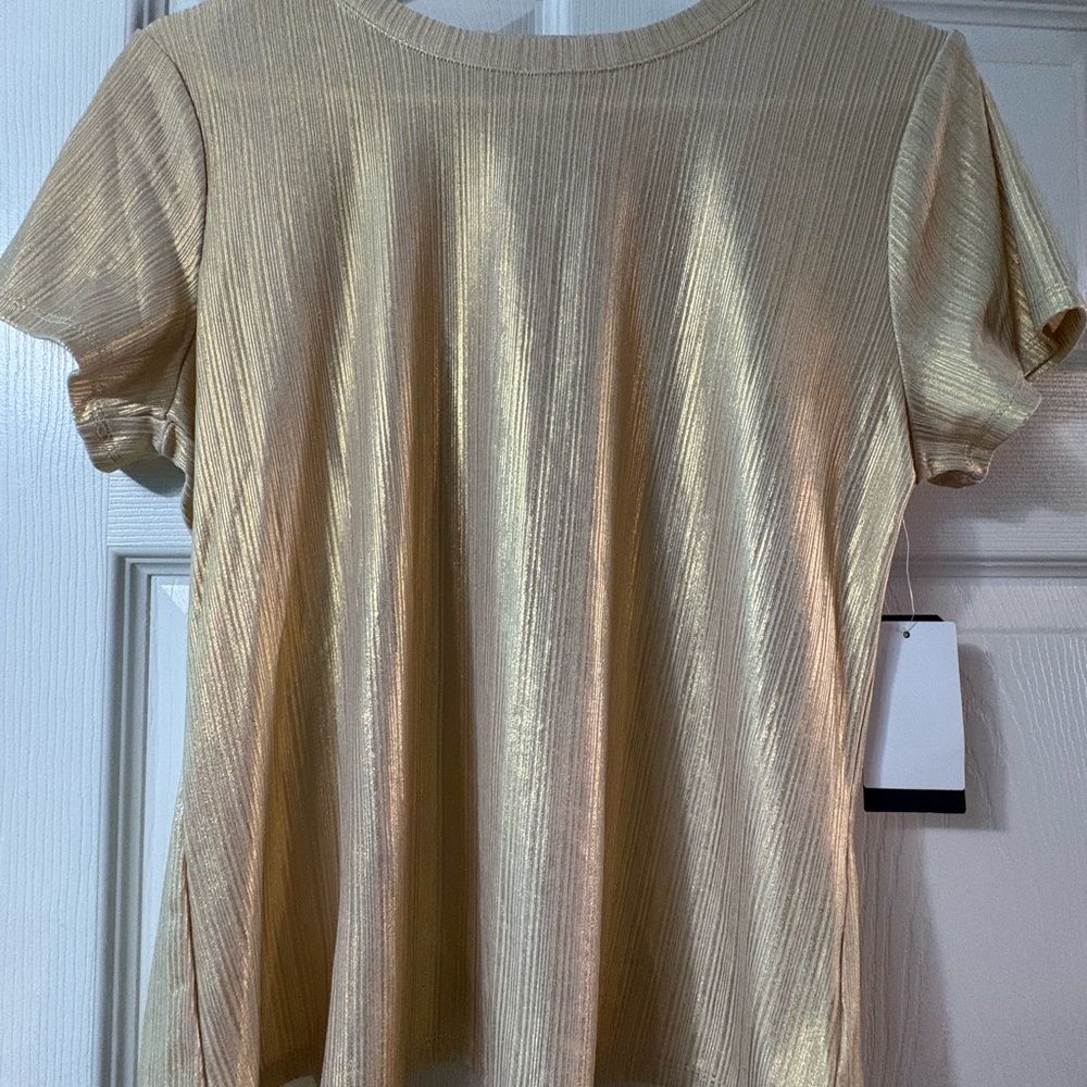 Melrose and Market Gold Short Sleeve Top